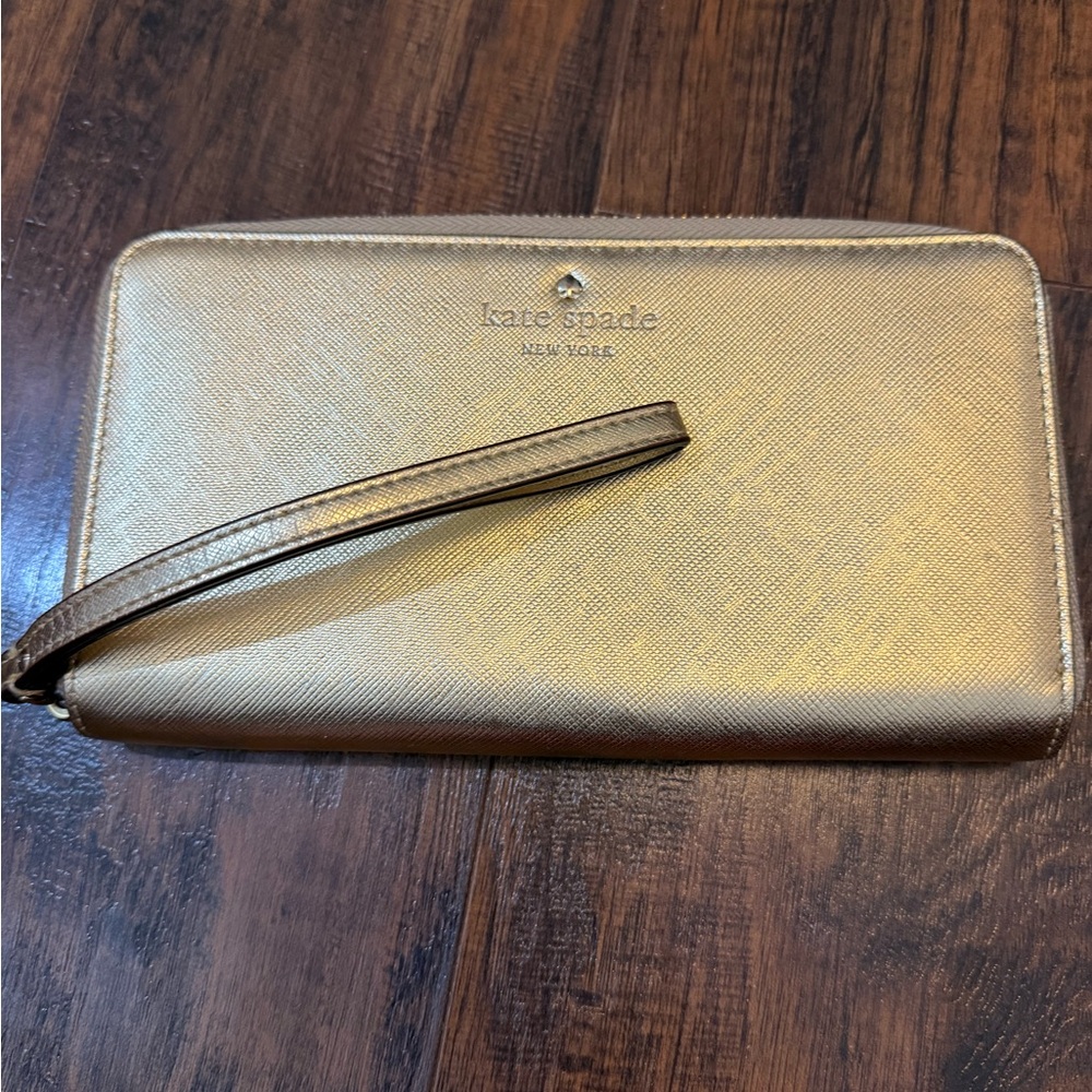 Kate Spade Metallic Gold Wristlet